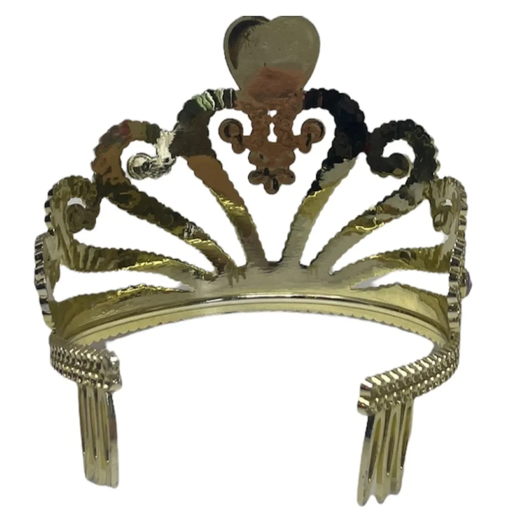 Princess Crown Tiara Girls Fairytale Castle Dress Up Costume Gold Gemstone Jewel